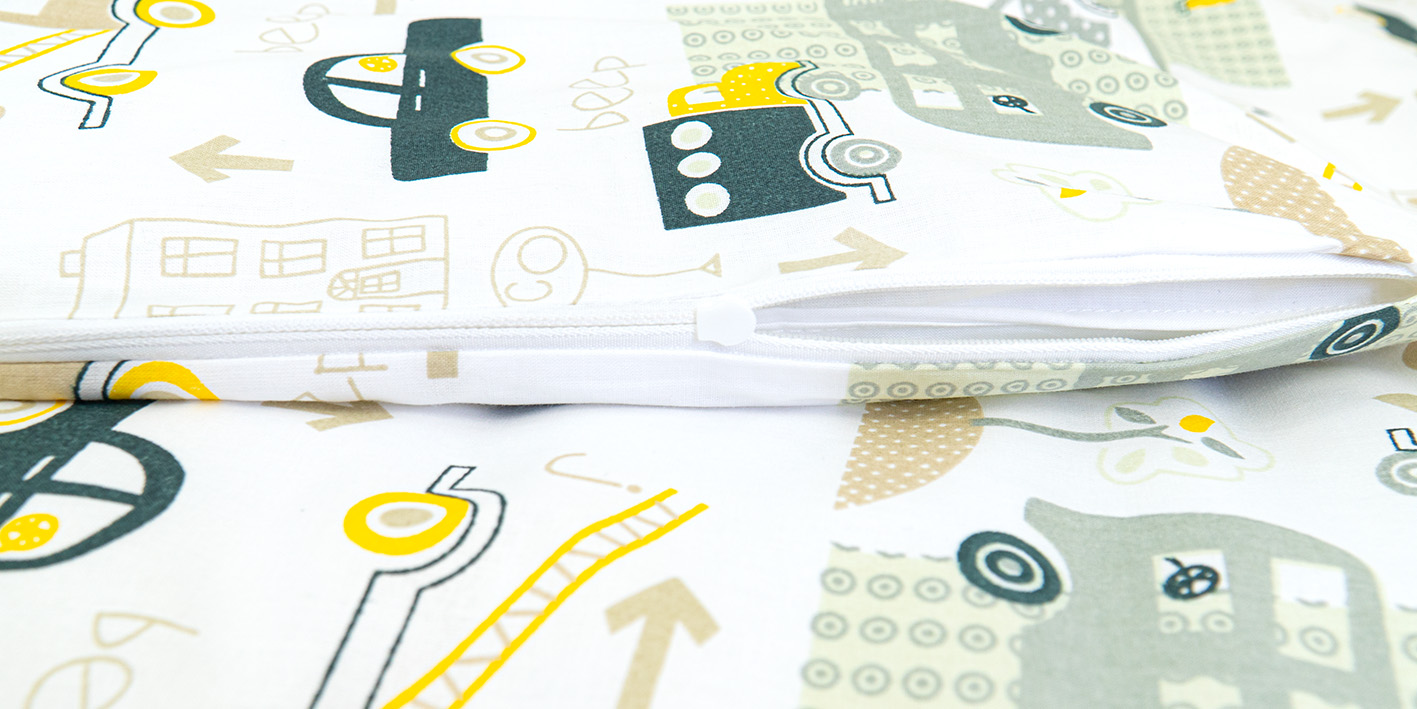 Poszewka 40x60 cm auta beep żółte 